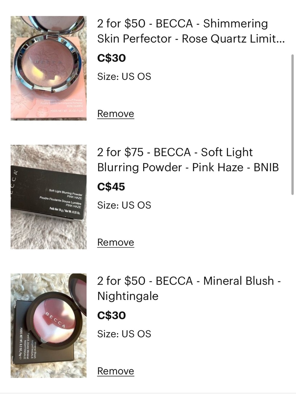 Bundle of BECCA, Too Faced, & ABH makeup.
